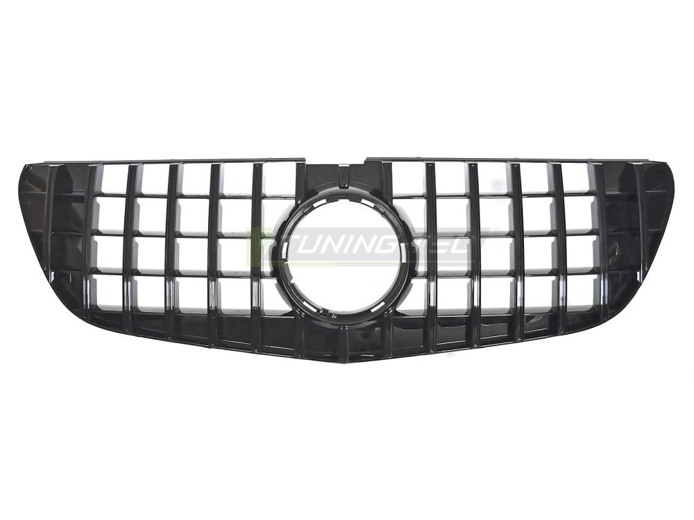 Detaljbilde av Grill Mercedes Vito W447 14-19 blank sort med sport-mønster og emblemfeste.