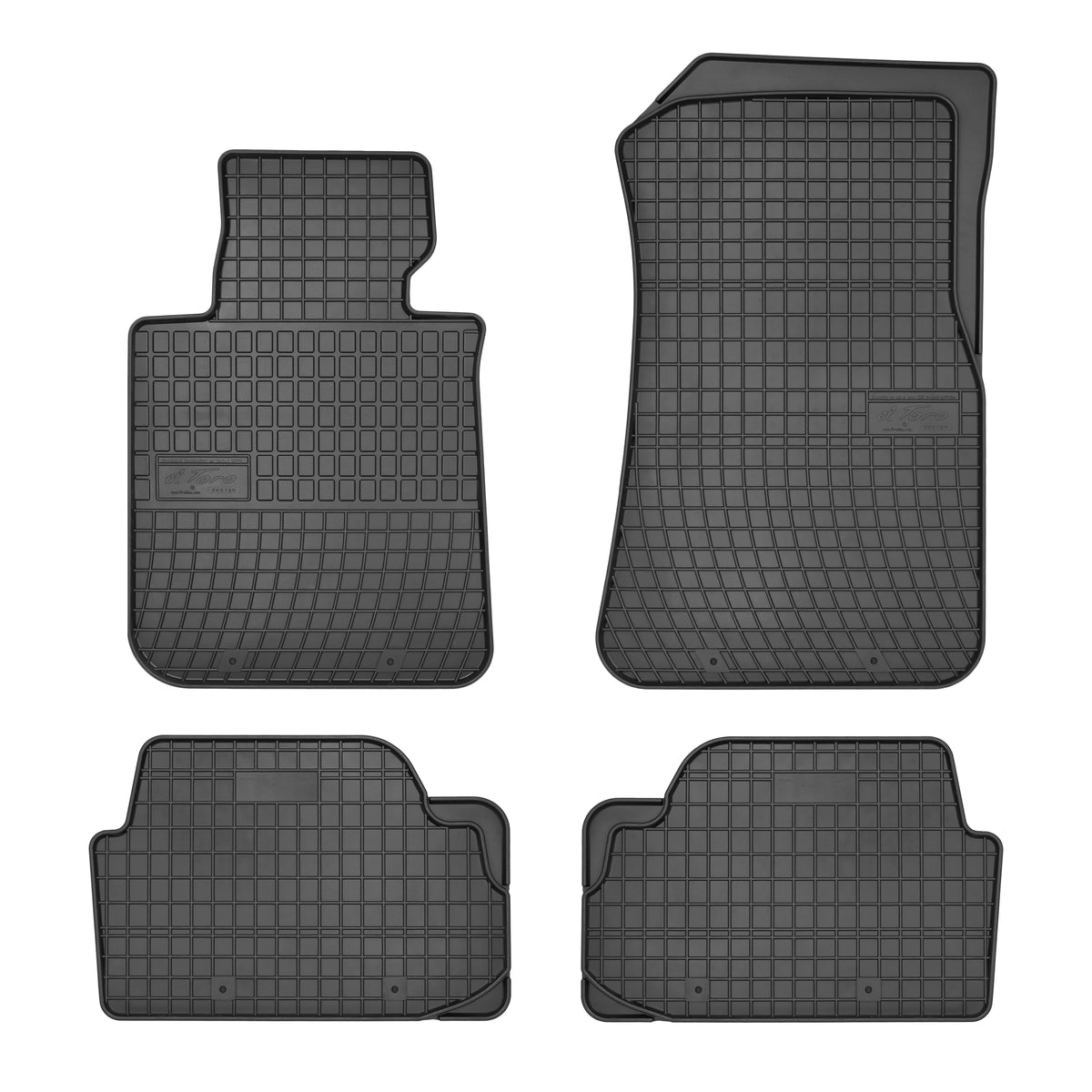 Frogum gummimatter til BMW 1 (E81/E87/E82) / X1 (E84) 2004–2011 – svart, vanntett, 4-delers sett