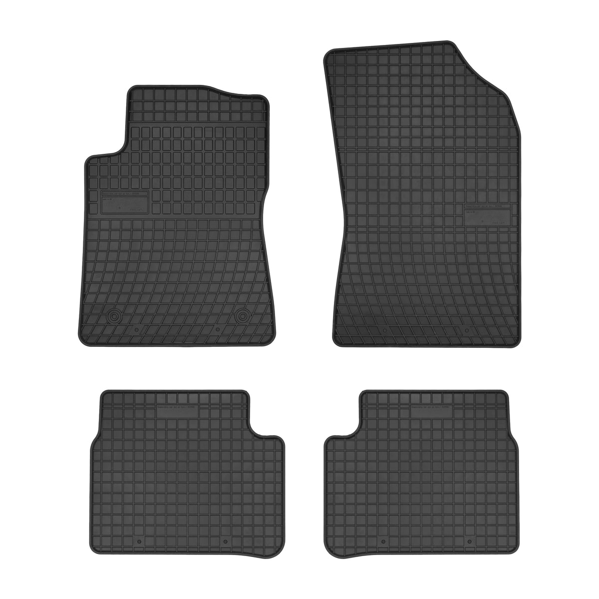 Frogum gummimatter til Citroën C3 III / C3 IV (2016-2024) – svart, 4 stk, sidekant 1 cm