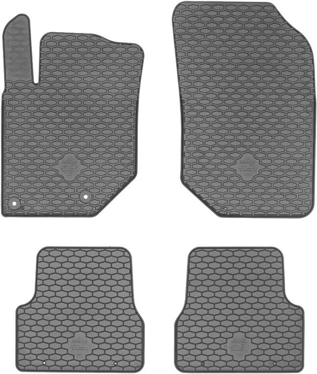 DomLine gulvmatter til Peugeot 2008 II (2019-) – luktfri termoplast-elastomer, vanntett og sklisikker, svart