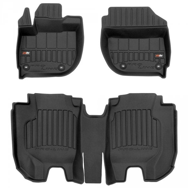 Frogum 3D Premium TPE-gulvmatter til Honda HR-V II (2013-2021) – svart sett med 3 matter og 60 mm sidekant