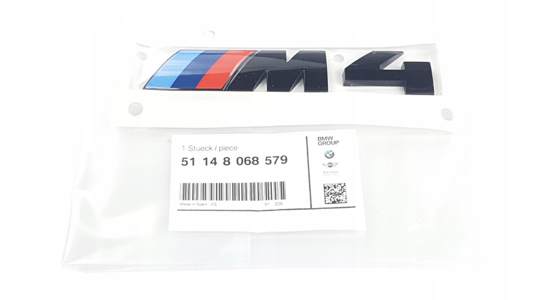 Emblem/logo til Bmw 4-serie M4 (F83) Competition Black Edition med sort finish og dobbeltsidig 3M-teip