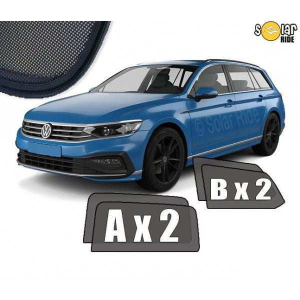 Sr solskjerm i akryl til Vw Passat B8 Variant med røykfarget finish og enkel montering