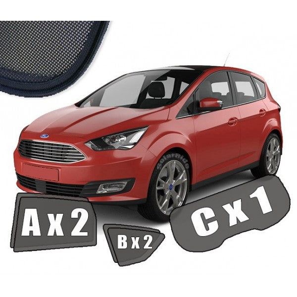 Sr solskjerm i akryl til Ford C-Max II (2010-2019) - vindavviser med enkel montering og regnbeskyttelse