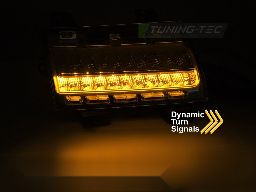 Detaljbilde av frontblinklys Jeep Wrangler JL 18-23 med detaljer.