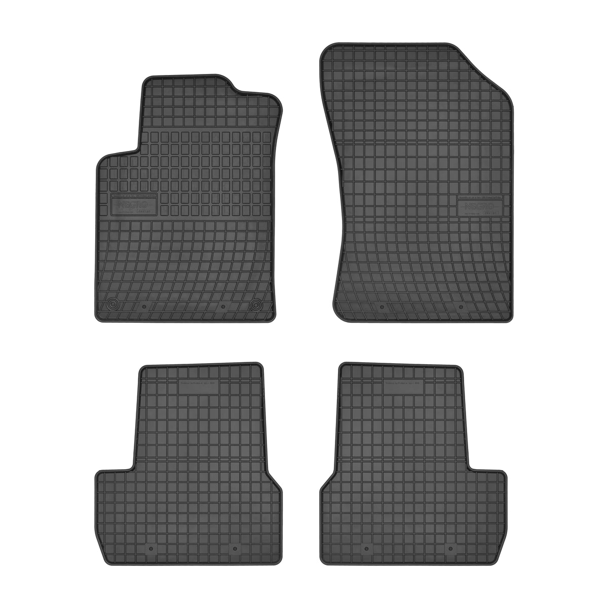 Frogum gummimatter til Citroën C3 II (2009–2016) – svart, vanntett, sett med 4 matter med 1 cm sidekant