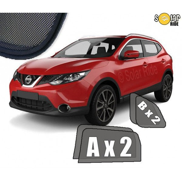Sr solskjerm i akryl til Nissan Qashqai (J11) med røykfarget finish og enkel montering