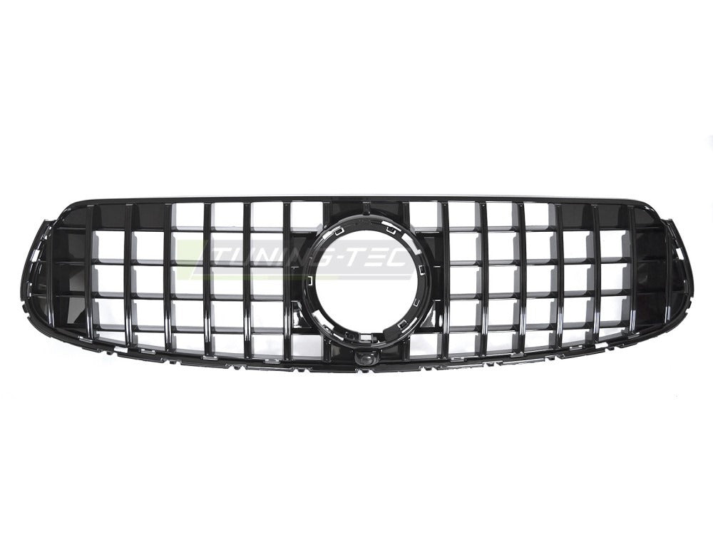 Detaljbilde av Grill Mercedes GLC W253/C253 19-22 blank sort med sport-mønster og emblemfeste.