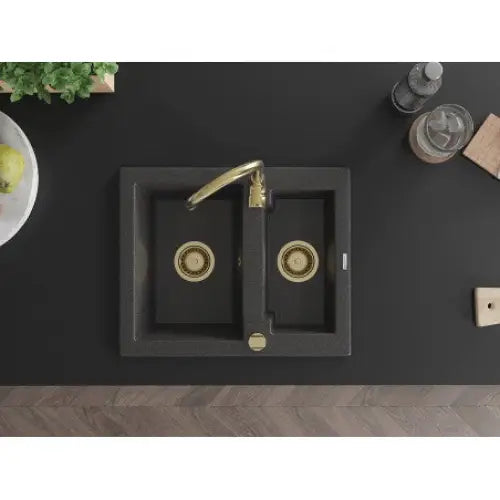 Carlos Kjøkkenvask 1 1/2 Kum 582x475 Mm Svart/grå - 6518581500-76-g