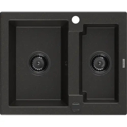 Carlos Kjøkkenvask 1 1/2 Kum 582x475 Mm Svart/gull 6518581500-75-b