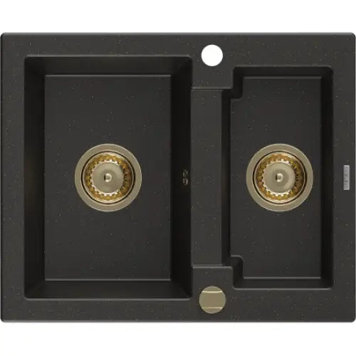 Carlos Kjøkkenvask 1 1/2 Kum 582x475 Mm Svart/gull - 6518581500-75-g