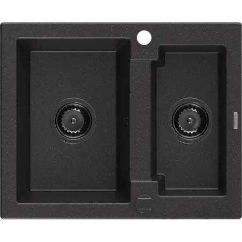 Carlos Kjøkkenvask 1 1/2 Kum 582x475 Mm Svart/sølv 6518581500-73-b