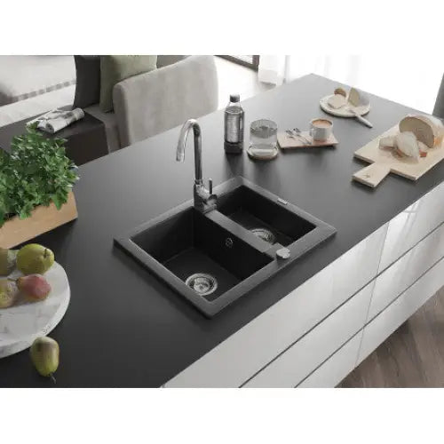 Carlos Kjøkkenvask 1 1/2 Kum 582x475 Mm Svart - 6518581500-77
