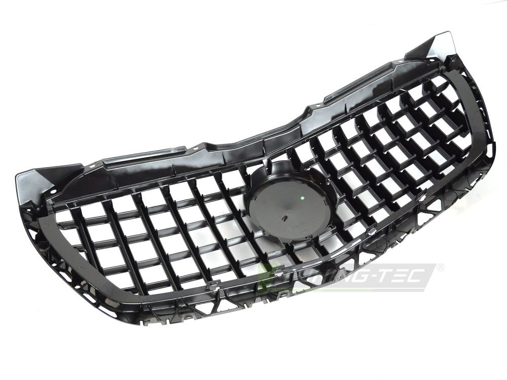 Grill Mercedes Sprinter W906 13-18 blank sort/krom med festedetaljer på baksiden.