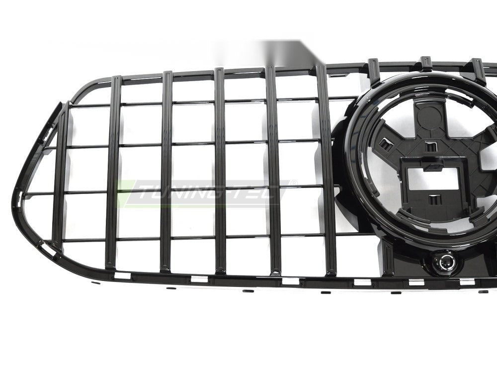 Grill Mercedes GLE W167/C167 19-23 sett fra siden, lamellstruktur synlig.