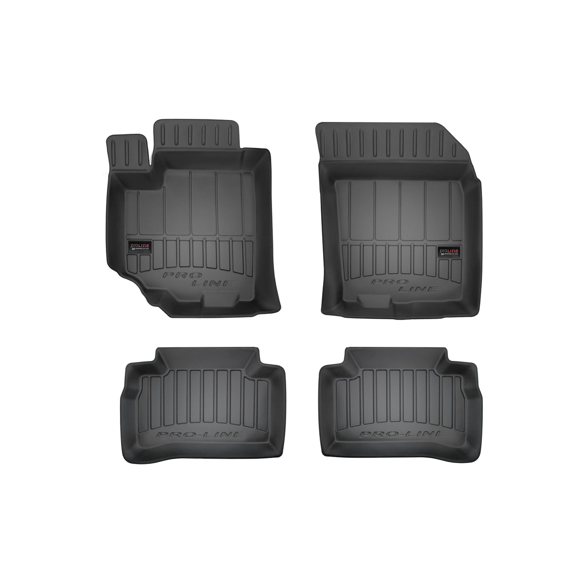 Frogum 3D Premium gulvmatter i TPE til Suzuki Vitara II (LY) 2015–2018 – svart, 4-delers sett med høy sidekant