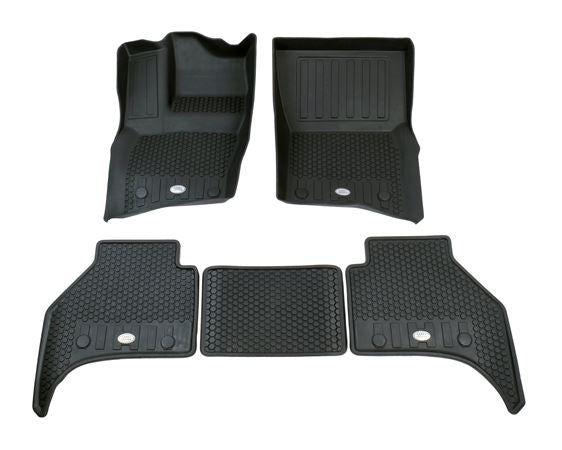 Genuine® Land Rover OEM TPE gummi gulvmatter til Land Rover Defender II (L663) 2019– – 5-seter sett, Titanium Black