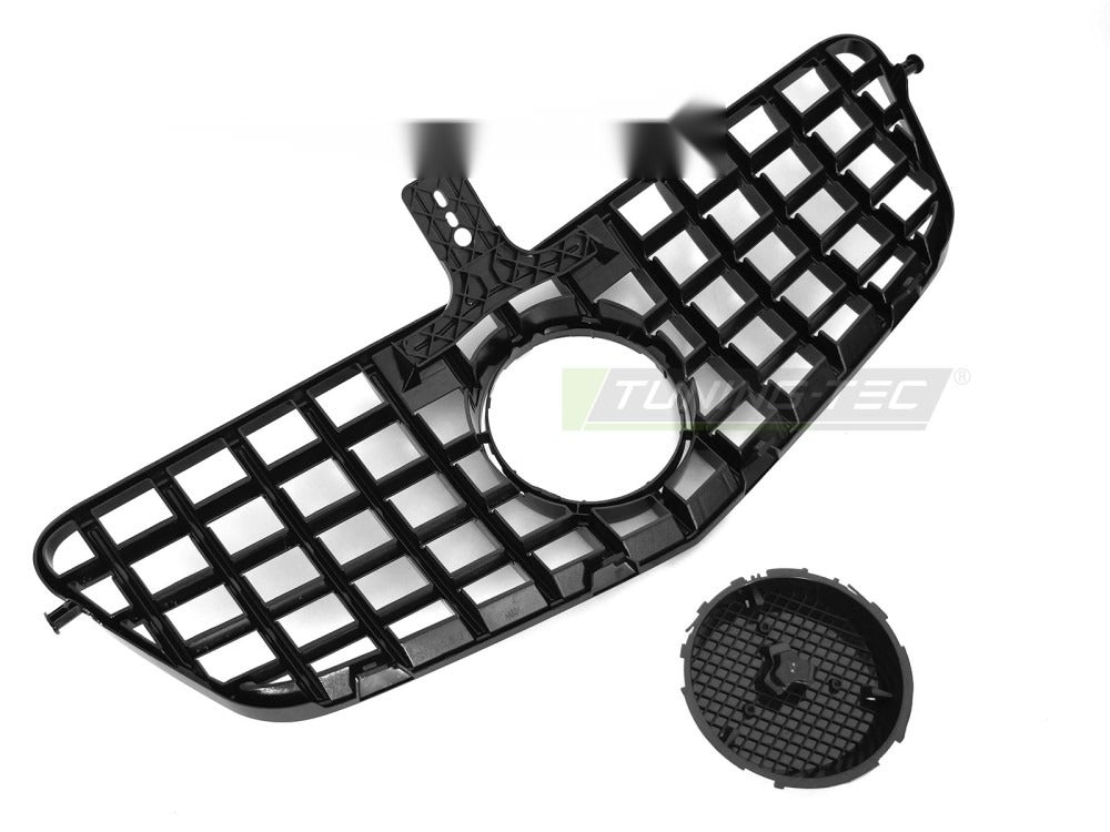 Grill Mercedes E-Klasse W212/S212 09-13 sort med festedetaljer.