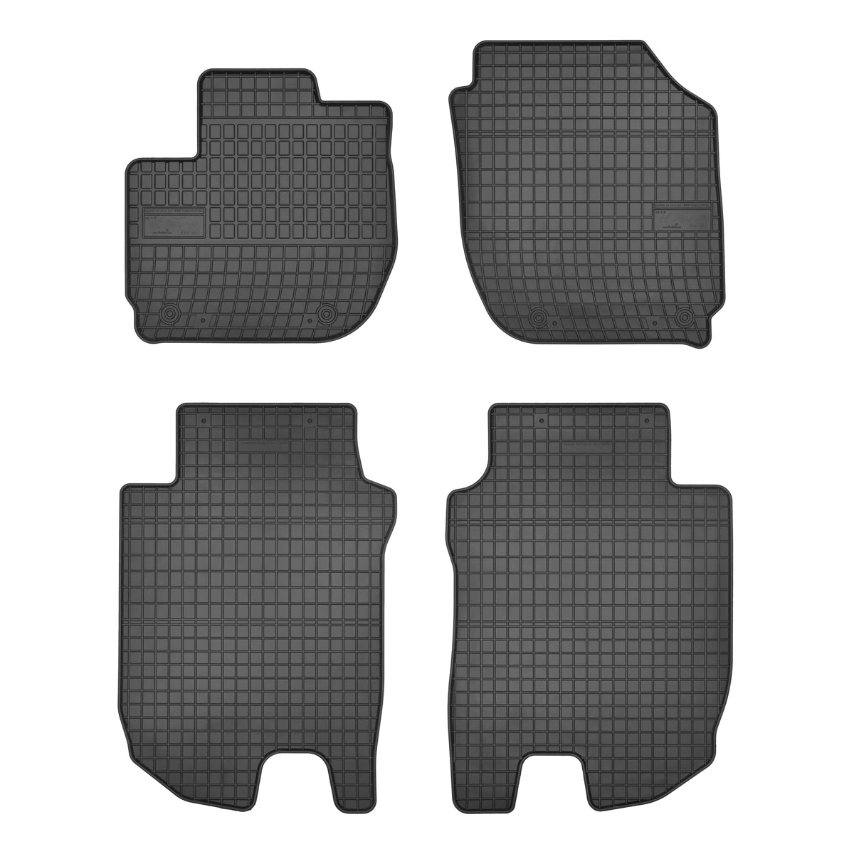 Frogum gummimatter til Honda HRV (2015–) – 4 stk, svart/anthracite, 1 cm sidekant, vanntett og slitesterk