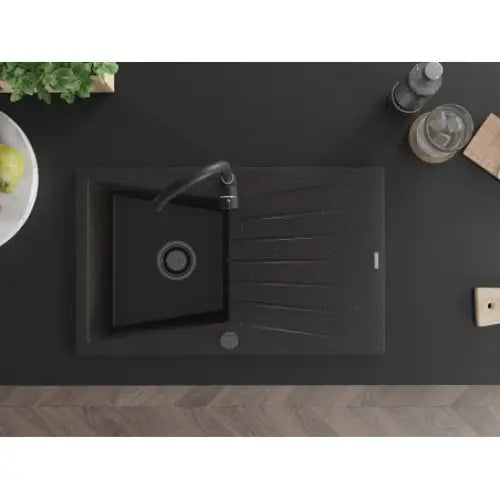 Cesar Kjøkkenvask 1 Kum 775x470 Mm Svart/gull 6514771010-75-b