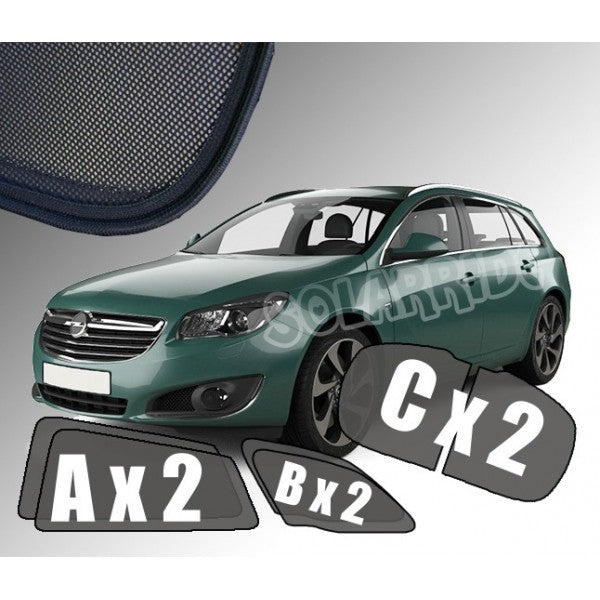 Sr solskjerm i akryl til Opel Insignia A Sports Tourer med roykfarget finish og enkel montering