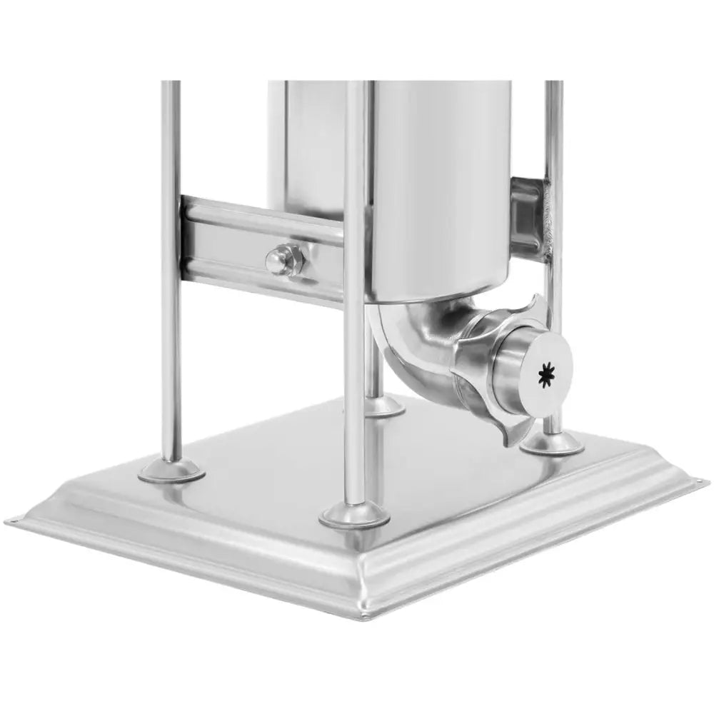 Churros og donuts dispenser maskin, nærbilde av underdel med stjerneåpning og dreiehjul på firkantet base.