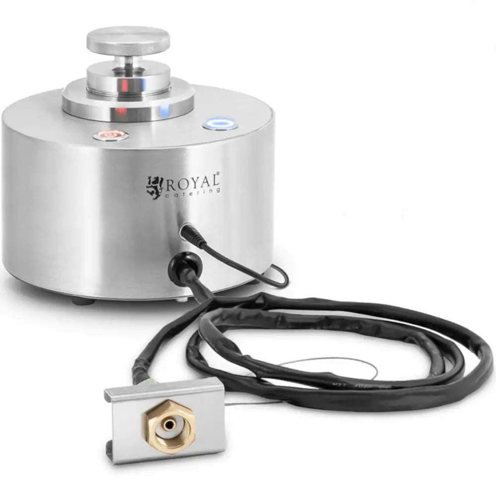 CO2 dyp frysebunnsemaker, skråvisning som fremhever metallfinish, toppmonterte knapper og messingkobling.