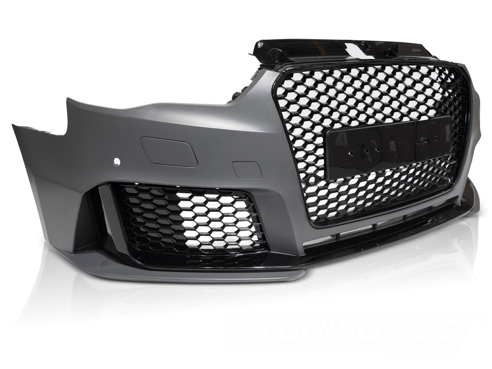 Støtfanger Audi A3 8V 12–16, PDC sport, blank svart grill – ZPAU37