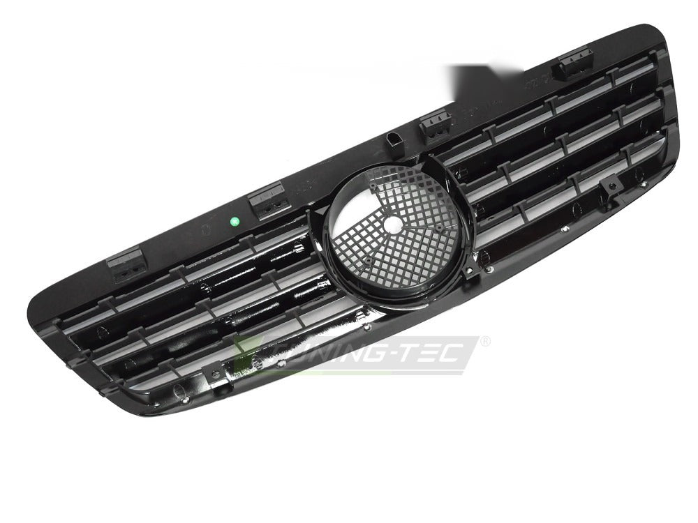 Grill Mercedes S-Klasse W220 98-02 krom/sort med festedetaljer.
