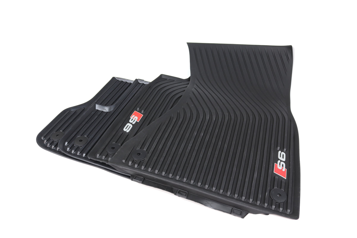 VAG OEM gulvmatter til Audi A6 C7 – Titan Black med S6 Logo