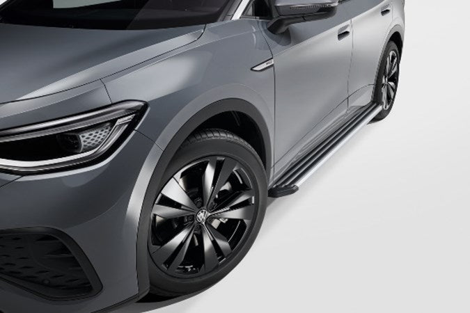 Stigtrinn fra OEM til VW ID.4 2020 i sølv anodisert aluminium med anti-skli innsatser