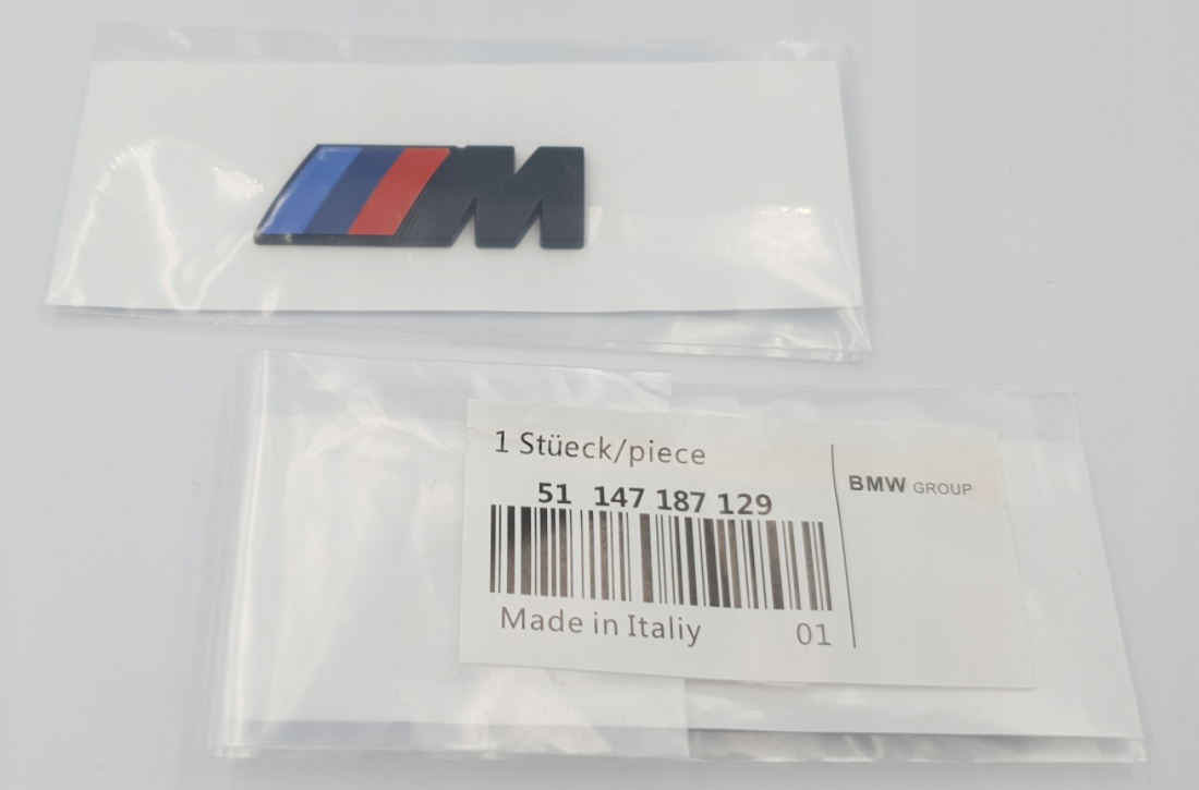 Emblem Bmw M Power M Pakke 3D Black - sett forfra