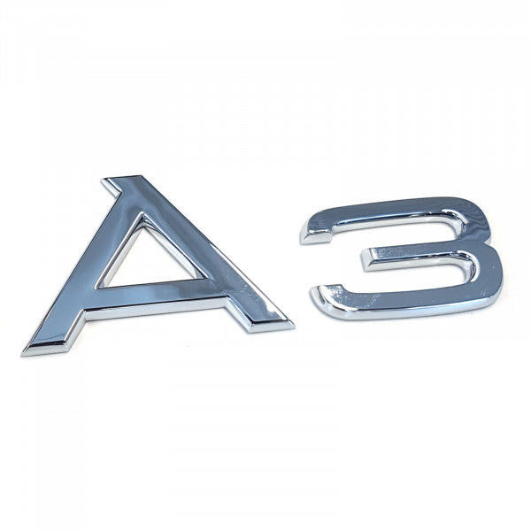 Emblem/logo til Audi A3 Glossy Chrome i skinnende krom med perfekt passform
