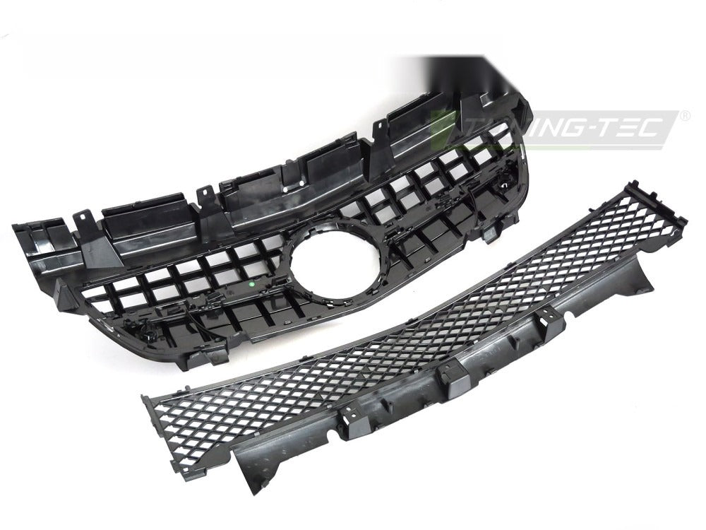 Grill Mercedes SLK R172 11-15 blank sort med festedetaljer.