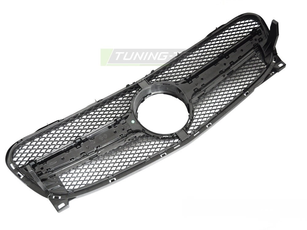 Grill Mercedes GLA X156 13-16 blank sort med festedetaljer.