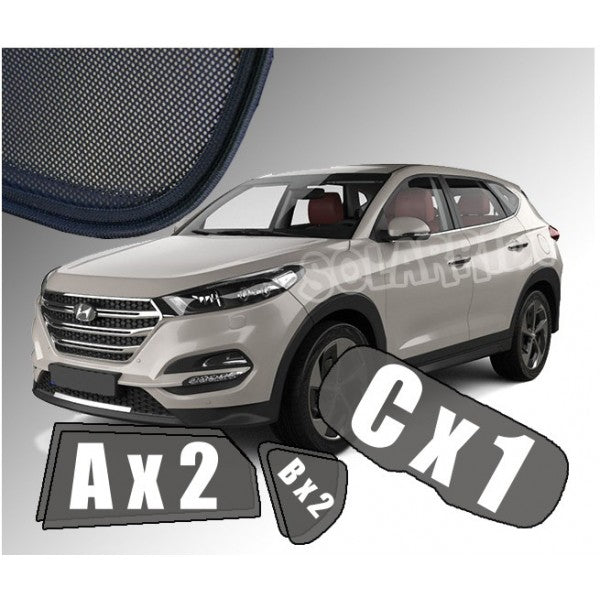 Sr solskjerm i akryl til Hyundai Tucson III (2015-2020) med enkel montering og vindavviserfunksjon