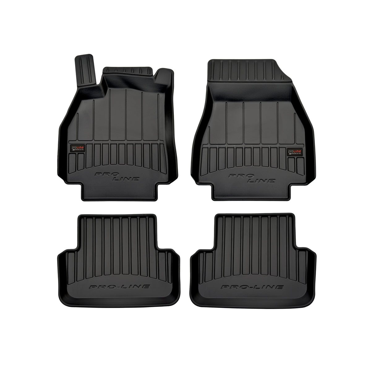 Frogum 3D Premium gulvmatter i TPE til Renault Megane II 2002-2008 – sett med 4, svart med høy sidekant
