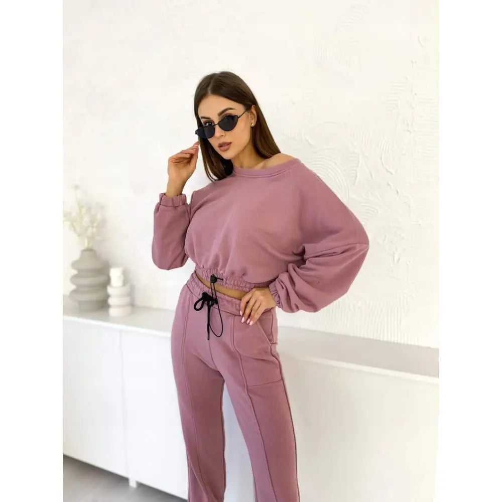 Dame Bomullsbukse + Hettegenser Set