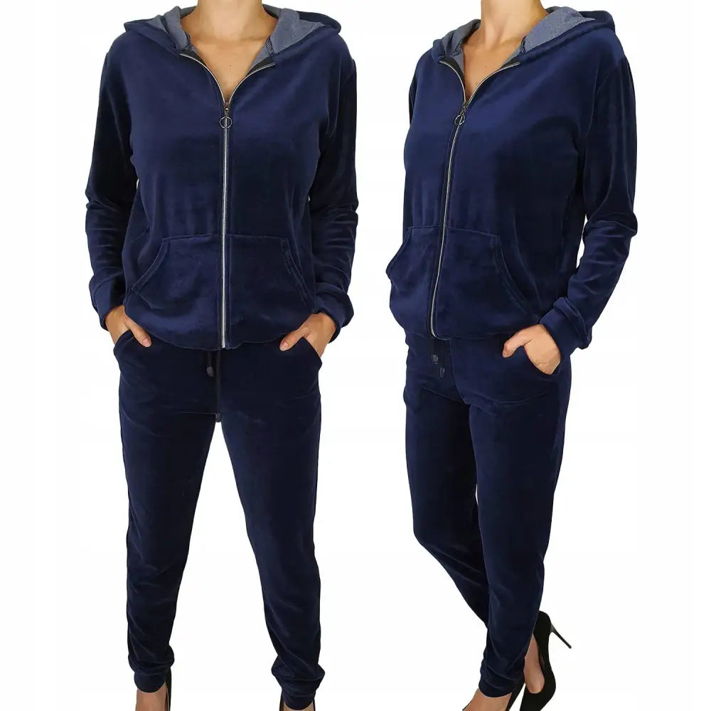 Dame Komfortabel Velur Joggedress Sett - Flerfarget