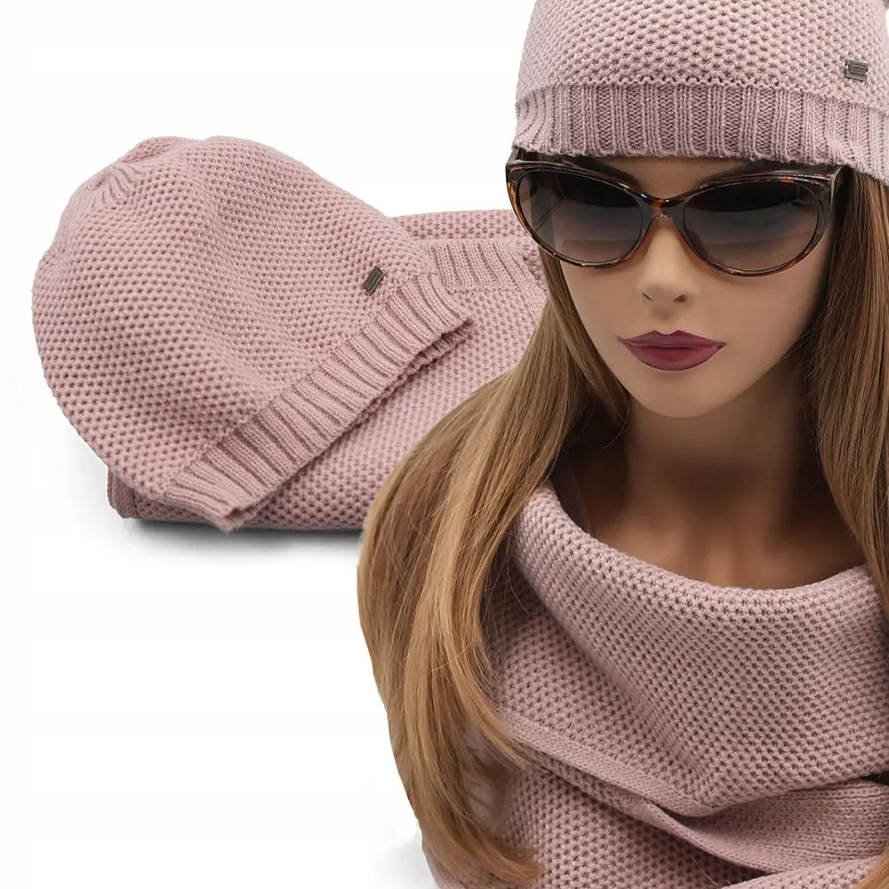 Dame Komplett Sett med Lue og Skjerf Premium Farger