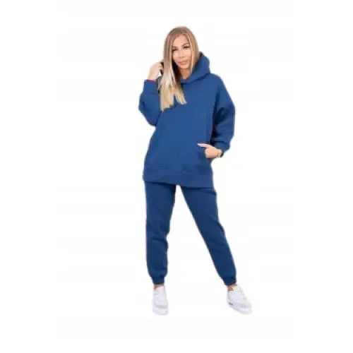 Dame Varmt Fôret Jeanssett med Bukse og Hettegenser