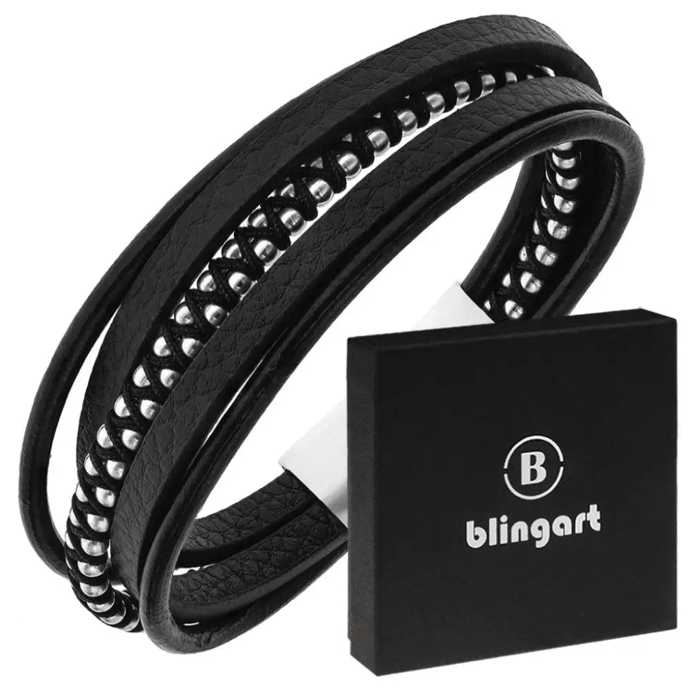 Armbånd Dame i Skinn - 21 Cm Magnetlås Gravering Gratis