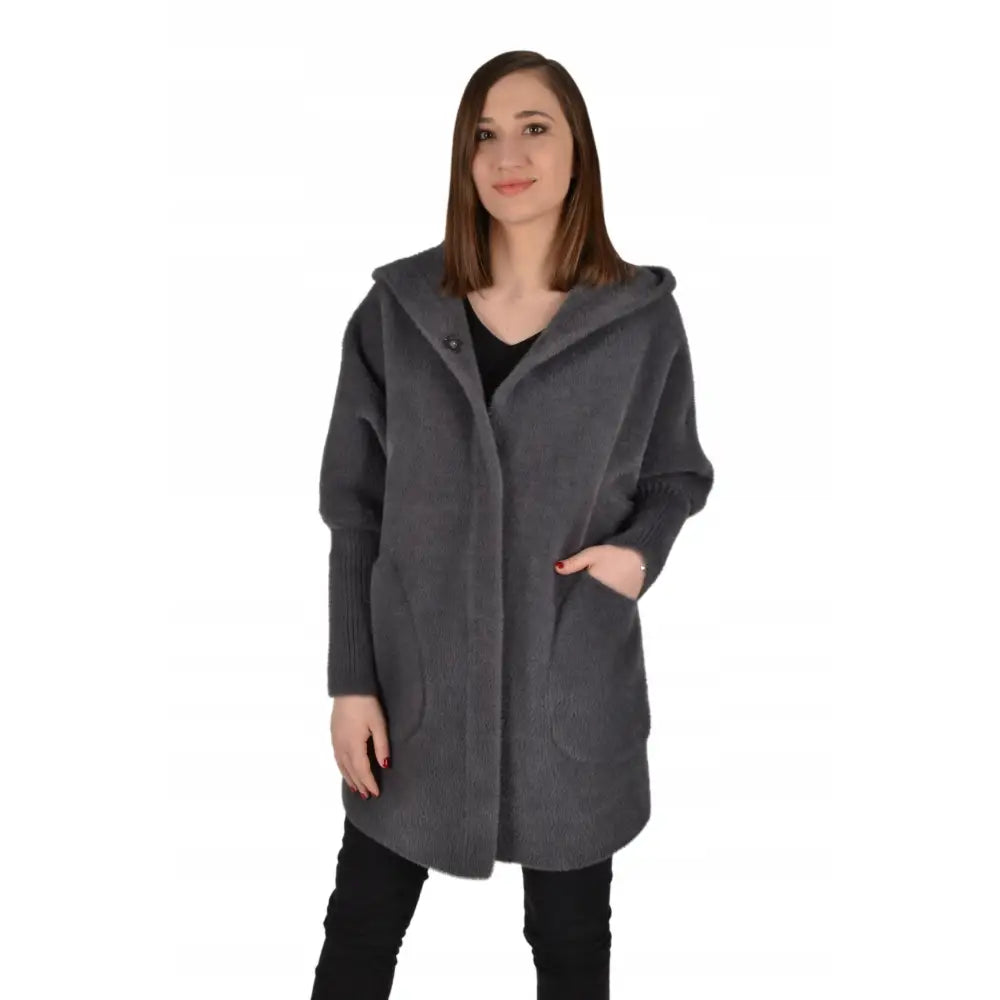 Damekåpe med Hette i Alpakkull
