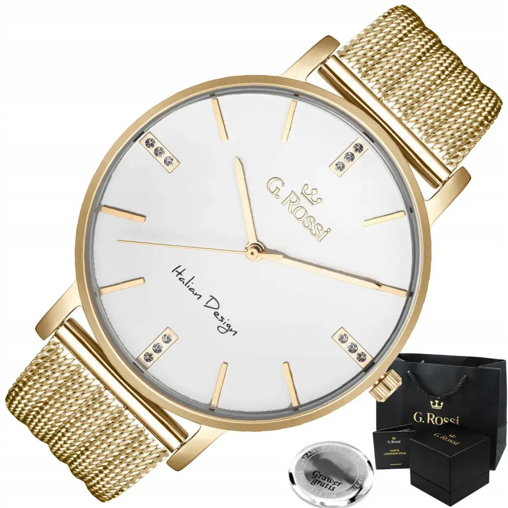 Dameklokke g Rossi Julie Gull med Zirkonia Box