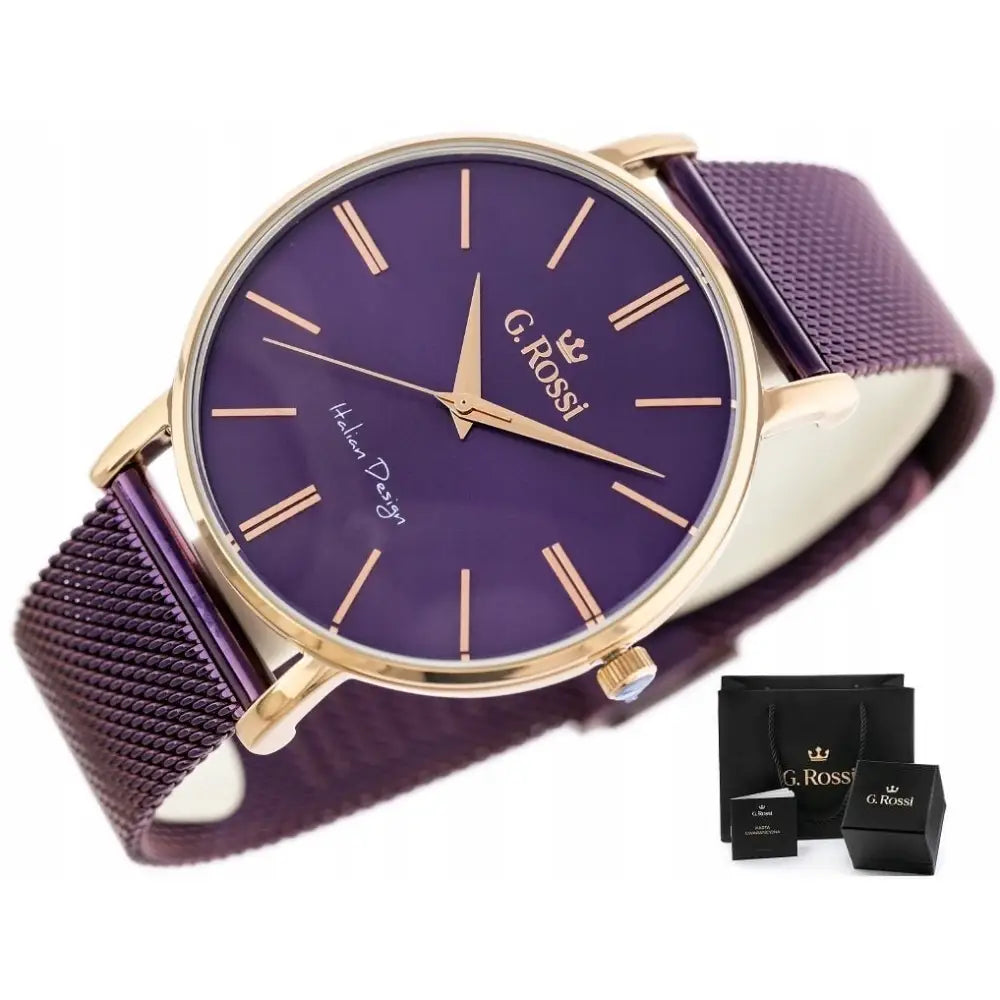 Dameklokke g Rossi Ralfia Mesh Box + Gravering