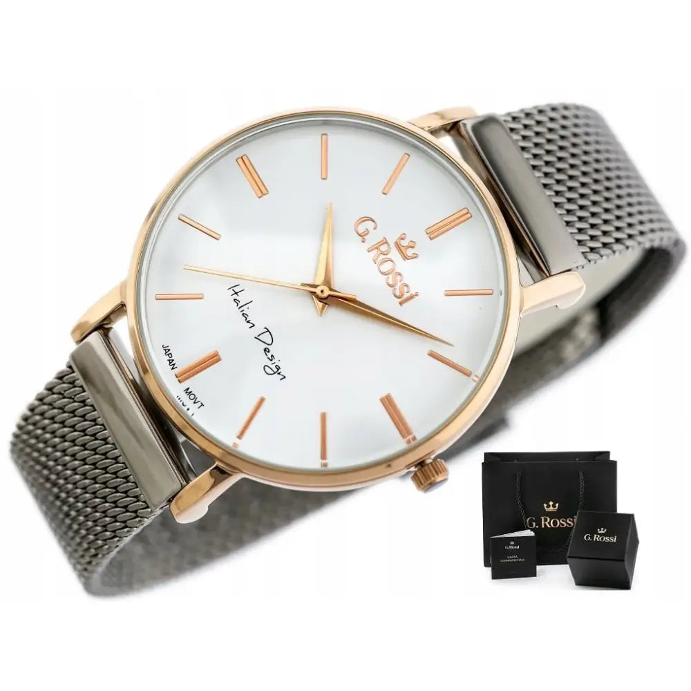 Dameklokke g Rossi Ralfia Mesh Box + Gravering