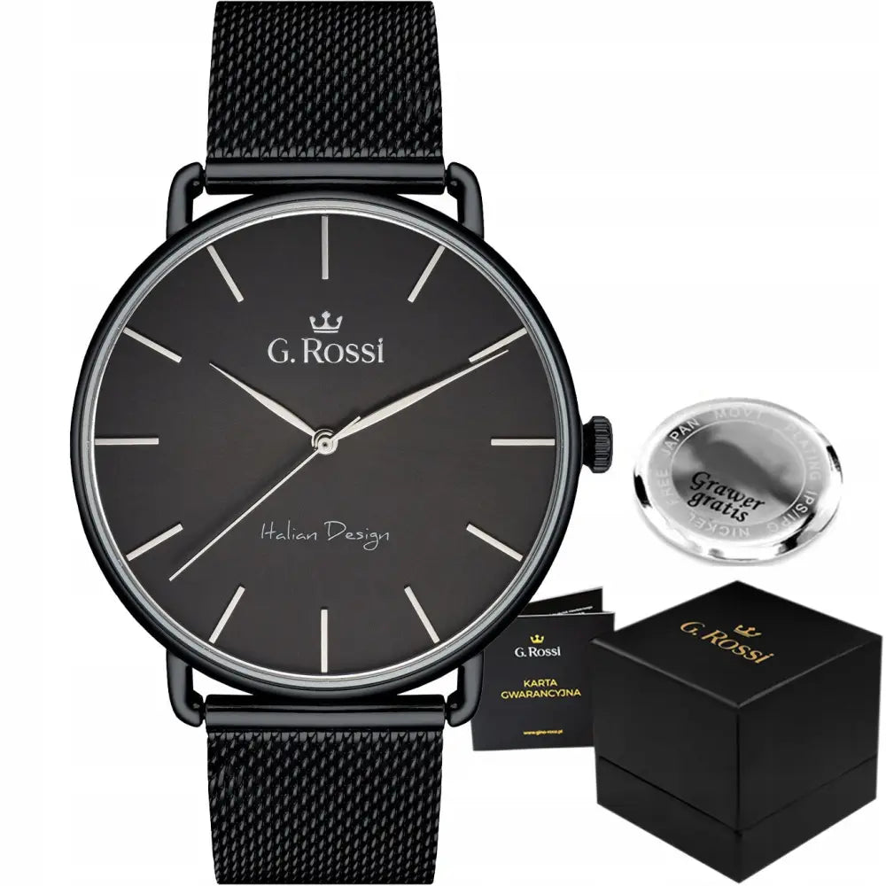 Dameklokke Onyxa g Rossi Mesh Box + gravering