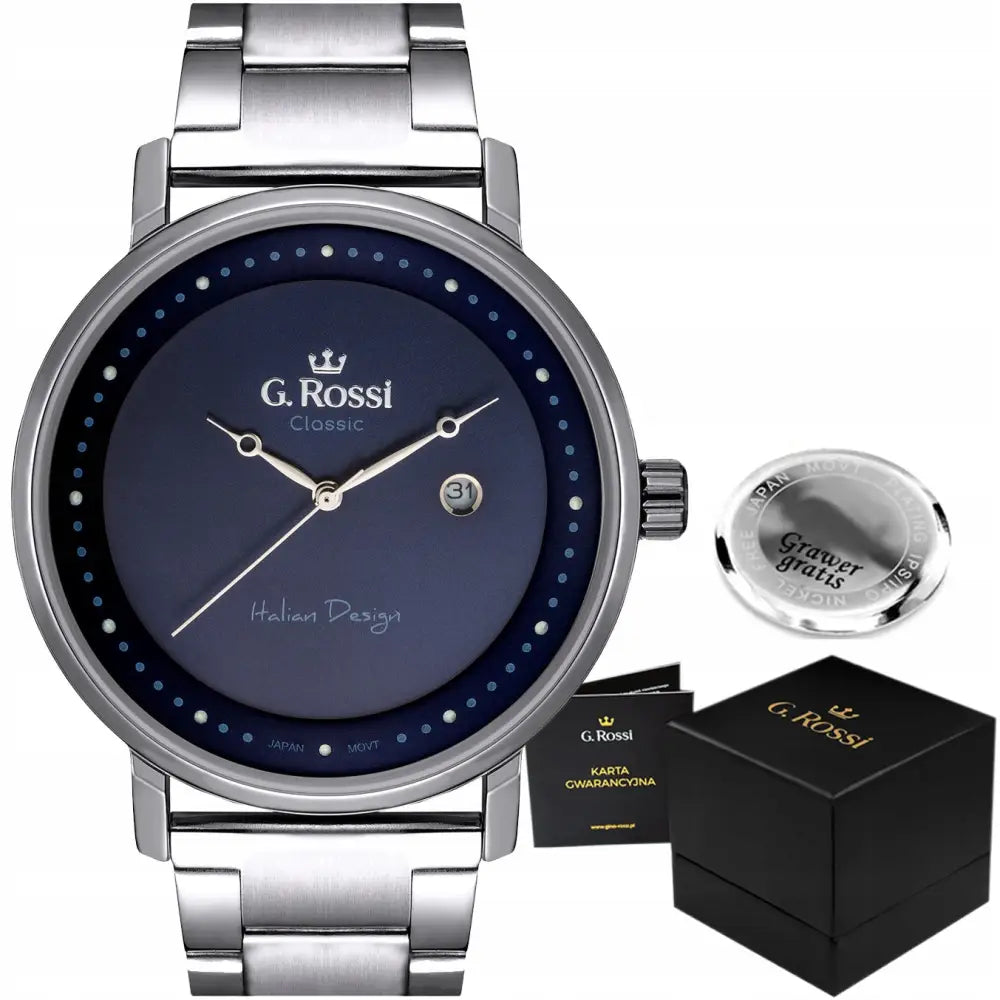 Dameklokke Stor g Rossi Messyna med Datoindikator - Eske + Gravering