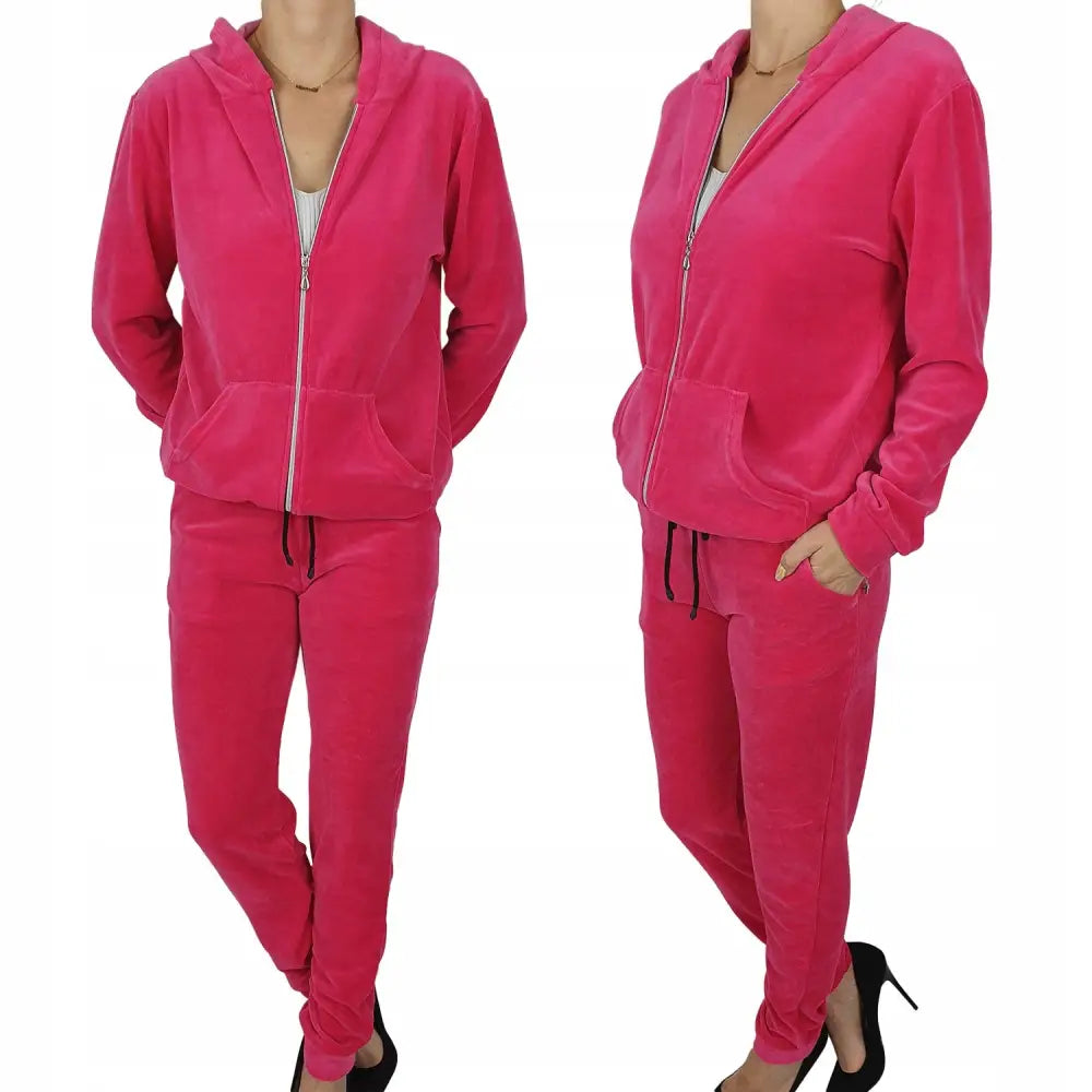 Damekomfortabel Velur Treningssett - Rosa
