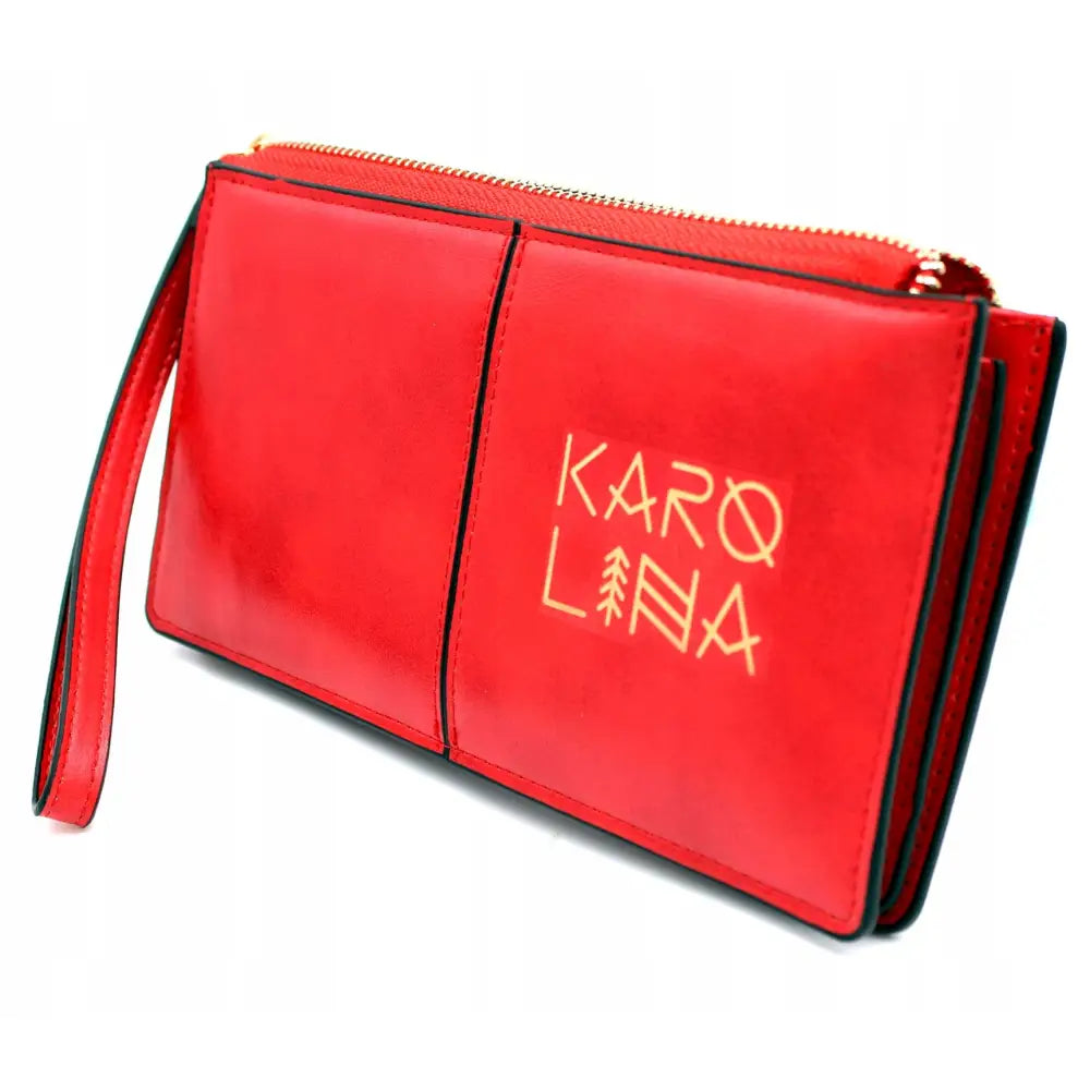 Damepung i Kunstlær med Glidelås og Envelope Design + Gravering